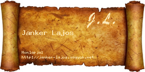 Janker Lajos névjegykártya